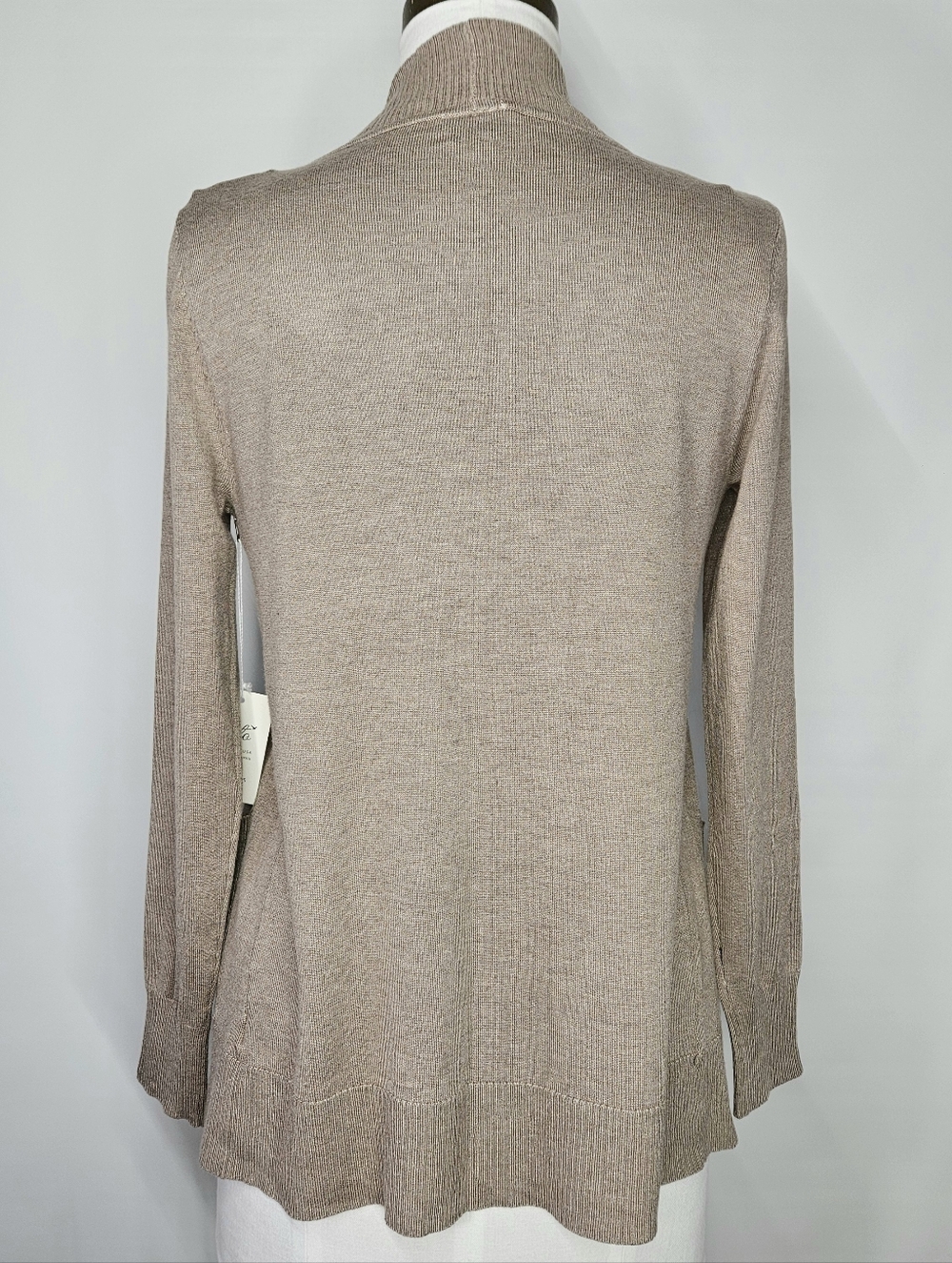 Cielo Size S/M Cardigan Camel Beige Taupe Open Front Sweater Pockets Soft Knit - Picture 4 of 11